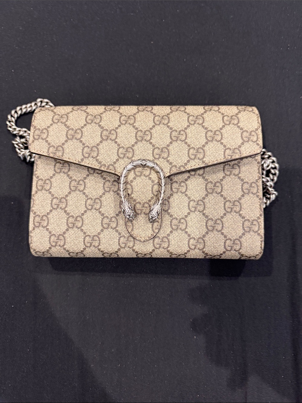 Gucci Beige/Tan GG Supreme Dionysus Chain Crossbody